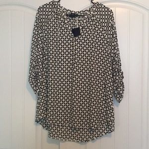 Black & white blouse